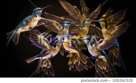 translucent Hummingbirds created with generative AI technology 100262320