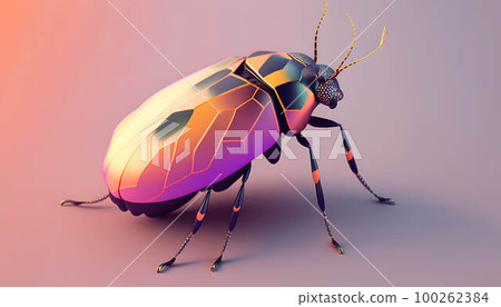 colorful bug created with generative AI technology colorful bug created with generative AI technology 100262384