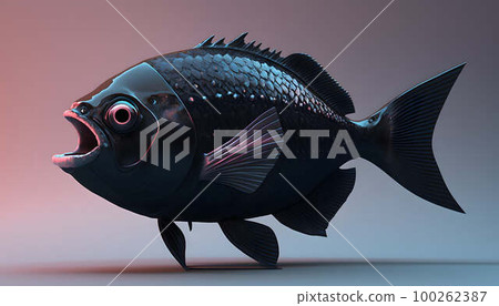 black piranha created with generative AI technology black piranha created with generative AI technology 100262387