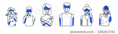 Emotion of sadness, people set. Sad boy and girl, man and woman, grandfather and grandmother. Emotion of sadness, people set. Sad boy and girl, man and woman, grandfather and grandmother. 100262591