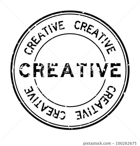 Grunge black creative word round rubber seal stamp on white background Grunge black creative word round rubber seal stamp on white background 100262675