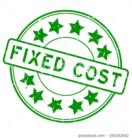 Grunge green fixed cost word with star icon round rubber seal stamp on white background Grunge green fixed cost word with star icon round rubber seal stamp on white background 100262682