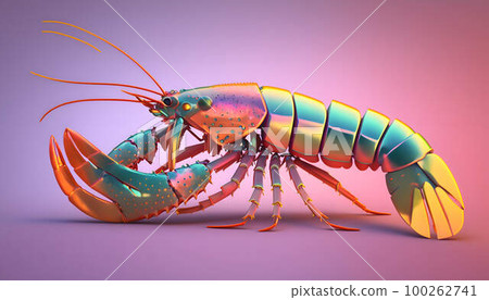 3d colorful lobster created with generative AI technology 3d colorful lobster created with generative AI technology 100262741