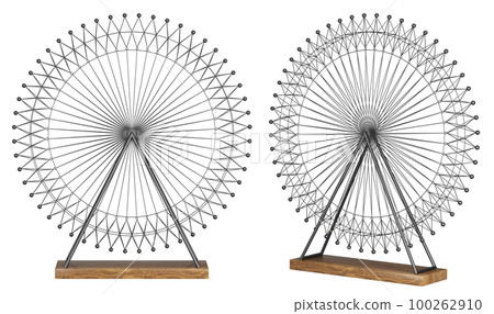 Vintage black metal wheel or circle on wooden base. Abstract home decor and accents. Home decorative accessories. Isolated interior object. 3d rendering Vintage black metal wheel or circle on wooden base. Abstract home decor and accents. Home decorative accessories. Isolated interior object. 3d rendering 100262910