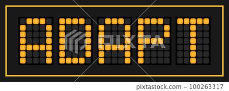 Orange color led banner in word adapt on black background Orange color led banner in word adapt on black background 100263317