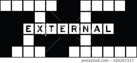 Alphabet letter in word external on crossword puzzle background 100263327