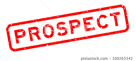 Grunge red prospect word square rubber seal stamp on white background 100263342
