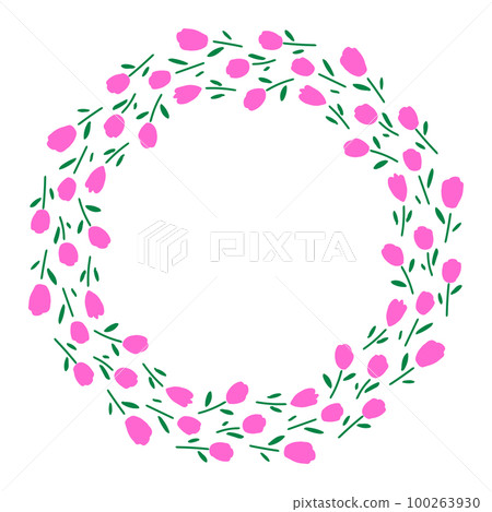 Tulip circular frame pink 100263930