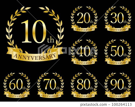 anniversary icon set 100264113
