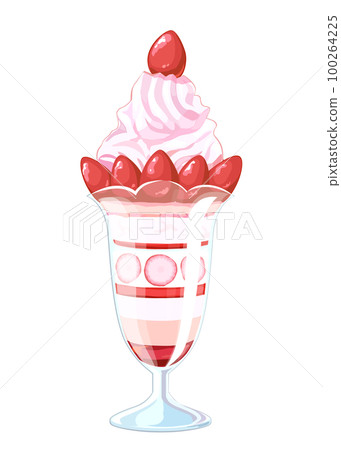 Illustration of strawberry parfait 100264225