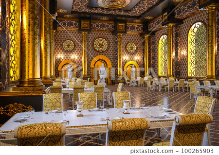 3D rendering of the hall in a classic style. Classic interior 3D rendering of the hall in a classic style. Classic interior 100265903