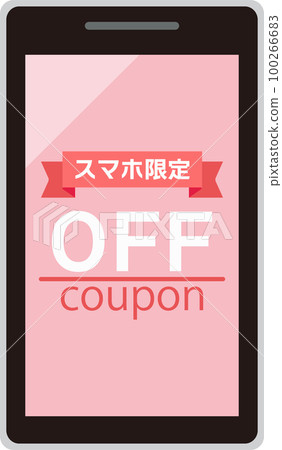 Smartphone screen with coupon displayed Smartphone screen with coupon displayed 100266683