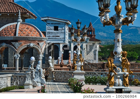 Asian old town and canal, historical architecture landscape Asian old town and canal, historical architecture landscape 100266984