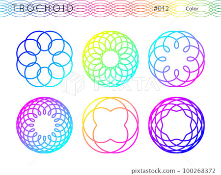 Trochoid color style design set_012 Trochoid color style design set_012 100268372