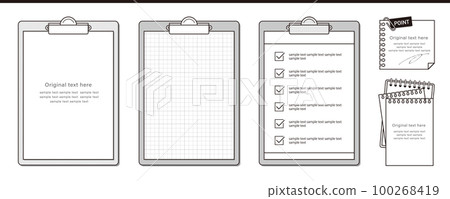 binder; clipboard; memo illustration frame set 100268419