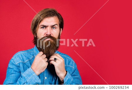 barbershop salon concept. mens beauty. mature hipster with beard. brutal caucasian hipster with moustache. male barber care. confident businessman in shirt. bearded man 100269234