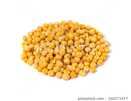 Dry Yellow Peas Isolated, Whole Pea Pile, Raw Legume, Dry Yellow Peas on White Background Dry Yellow Peas Isolated, Whole Pea Pile, Raw Legume, Dry Yellow Peas on White Background 100271457