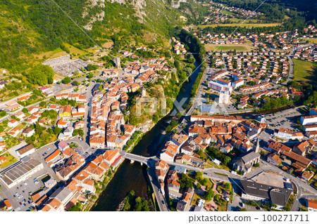 General aerial view of Tarascon-sur-Ariege General aerial view of Tarascon-sur-Ariege 100271711