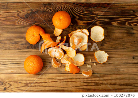 Mandarin Peel, Peeled Tangerine, Fresh Citrus Rind, Mandarins Skin, Tangerines Shell Isolated Mandarin Peel, Peeled Tangerine, Fresh Citrus Rind, Mandarins Skin, Tangerines Shell Isolated 100272076