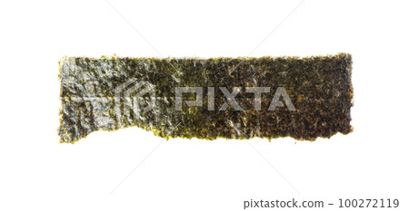 Nori Pieces Isolated, Dried Aonori Seaweed Flakes, Dry Sea Weed Torn Sheet, Seaweed Crumbles, Nori Pieces on White Nori Pieces Isolated, Dried Aonori Seaweed Flakes, Dry Sea Weed Torn Sheet, Seaweed Crumbles, Nori Pieces on White 100272119