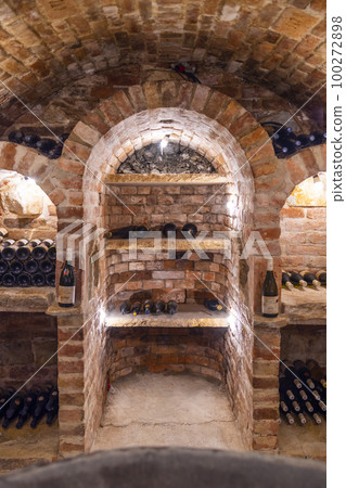 Wine cellars in Rakvice, Southern Moravia, Czech Republic 100272898
