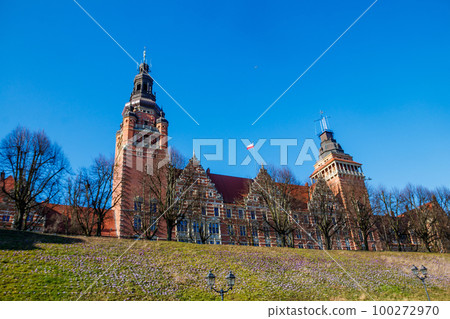 Historic building of Provincial Office on Haken terrace in Szczecin, Poland 100272970