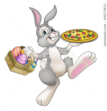 Easter Bunny Rabbit Cartoon Pizza Restaurant Chef Easter Bunny Rabbit Cartoon Pizza Restaurant Chef 100273615