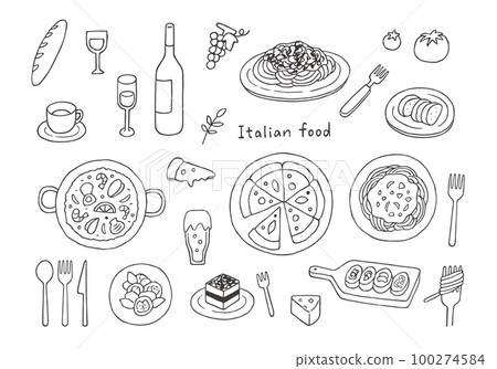 意大利美食手繪插圖集（單色） 100274584