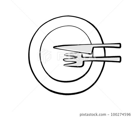 【餐桌禮儀】餐具結束用餐標誌（美式） 100274596