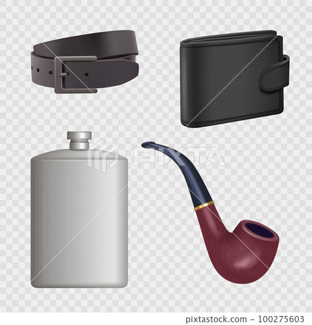 Gentleman set. Items for stylish old style male persons decent vector realistic gentleman collection 100275603