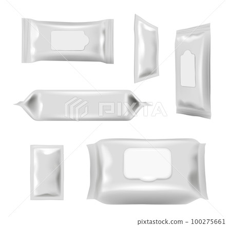 Wet wipes. Cleaning and hygiene items paper fresh tissues decent vector collection set 100275661