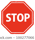 Hand-drawn "STOP" sign icon 100277066