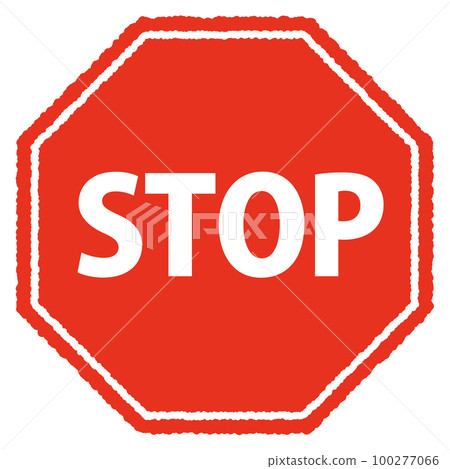 Hand-drawn "STOP" sign icon 100277066