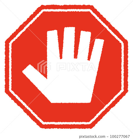 Hand-drawn "STOP" sign icon 100277067