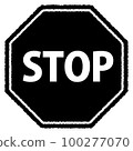 Hand-drawn "STOP" sign icon 100277070