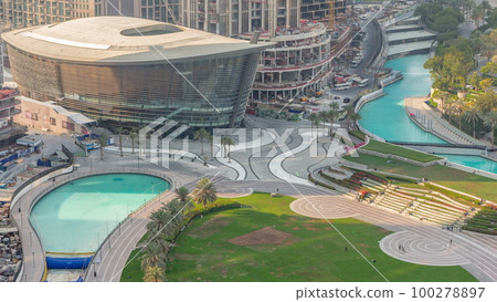 Dubai Opera located in Downtown is the radiant centre of culture and arts in Dubai timelapse 100278897