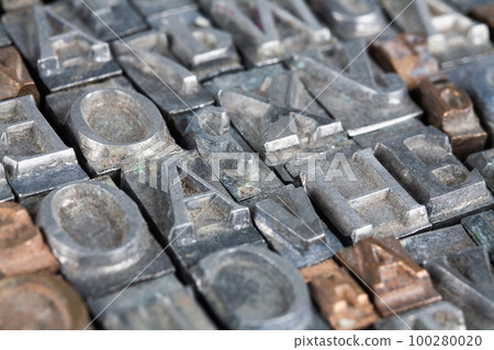 Antique vintage movable type alphabet set. 100280020