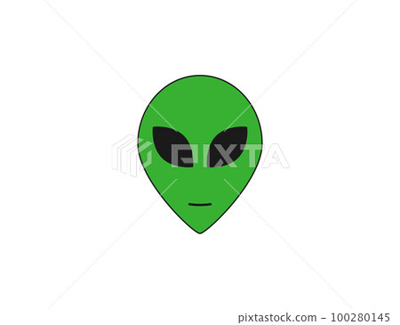 Alien head, character icon. Vector illustration. 100280145
