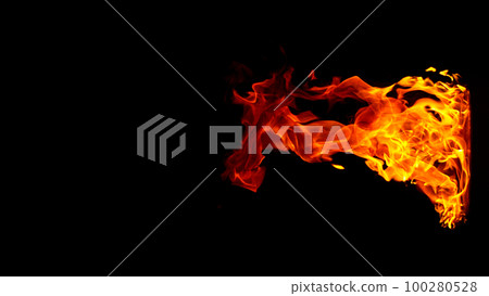 Fire flames isolated on black background 100280528