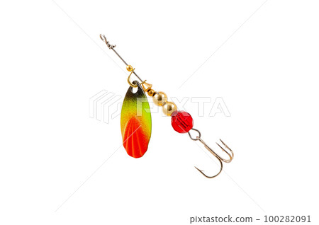 Fishing Spinner (Spoon Lure) Isolated on White background . 100282091
