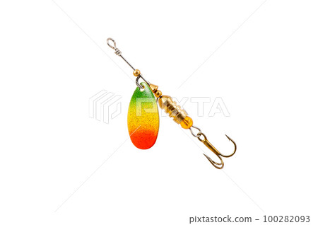 Fishing Spinner (Spoon Lure) Isolated on White background . Fishing Spinner (Spoon Lure) Isolated on White background . 100282093