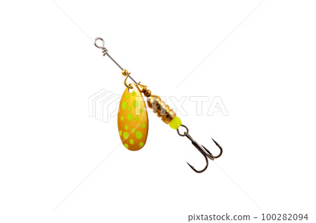 Fishing Spinner (Spoon Lure) Isolated on White background . Fishing Spinner (Spoon Lure) Isolated on White background . 100282094