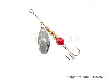 Fishing Spinner (Spoon Lure) Isolated on White background . Fishing Spinner (Spoon Lure) Isolated on White background . 100282098