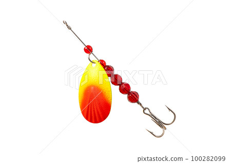 Fishing Spinner (Spoon Lure) Isolated on White background . 100282099