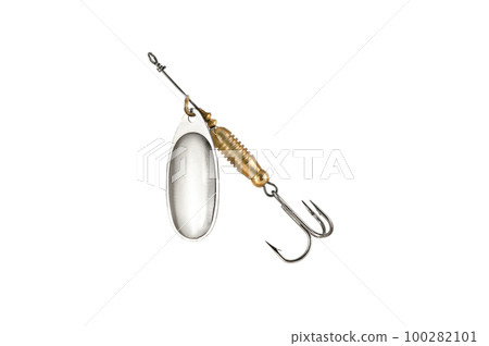 Fishing Spinner (Spoon Lure) Isolated on White background . Fishing Spinner (Spoon Lure) Isolated on White background . 100282101