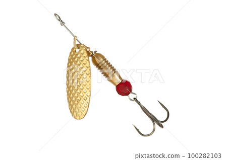 Fishing Spinner (Spoon Lure) Isolated on White background . 100282103