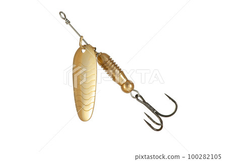 Fishing Spinner (Spoon Lure) Isolated on White background . 100282105