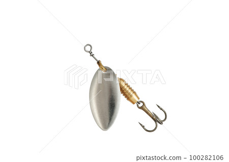 Fishing Spinner (Spoon Lure) Isolated on White background . 100282106