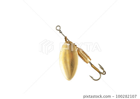 Fishing Spinner (Spoon Lure) Isolated on White background . 100282107