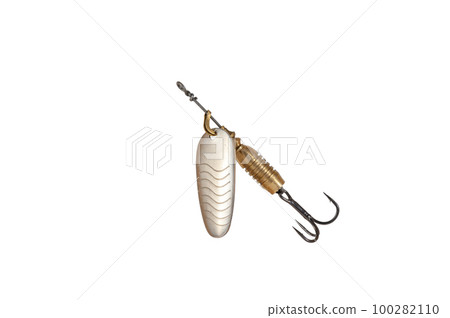 Fishing Spinner (Spoon Lure) Isolated on White background . 100282110